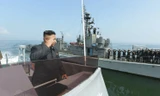 Nhà lãnh đạo Triều Tiên Kim Jong-un thị sát một đơn vị hải quân của nước này