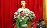 Trung tướng Trần Văn Vệ, Tổng cục trưởng Cảnh sát phát biểu tại buổi họp báo.
