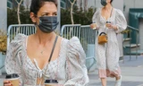 Katie Holmes trẻ trung bất ngờ trên phố với váy boho trễ nải