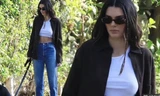 Kendall Jenner 'thả rông' dắt chó đi dạo, quần áo dài không dìm được dáng 'tượng tạc'