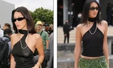 Bella Hadid mặc xuyên thấu, để ngực trần dự show diễn của Dior ở Pháp