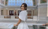Đỗ Thị Hà tung ảnh diện váy trắng tinh khôi, cập nhật phần thi ở Miss World