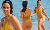 Camila Cabello lộ vóc dáng mập, bụng mỡ và da sần sùi khi diện bikini ở biển