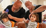 The Rock nhẹ nhàng chải tóc cho con gái gây 'bão' mạng xã hội