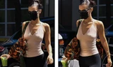 Bella Hadid mặc không nội y khoe vòng một táo bạo