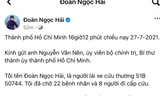 Sự thực vụ tử vong trên tài khoản Facebook ‘Đoàn Ngọc Hải’ 