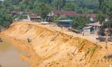 Sạt lở bờ sông Lam, đe dọa kéo theo nhà cửa của chục hộ dân
