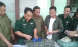 Tang vật được hai đối tượng giấu trong ba lô để vượt biên tiêu thụ