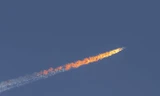 Chiếc máy bay Sukhoi Su-24 của Nga bị Thổ Nhĩ Kỳ bắn rơi. (Ảnh: AFP)