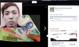 Hà Văn Lâm và hình ảnh tiền giả được rao bán trên Facebook.