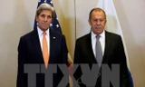 Ngoại trưởng Mỹ John Kerry (trái) và Ngoại trưởng Nga Sergei Lavrov trong một cuộc gặp ở Geneva, Thụy Sĩ ngày 9/9. Nguồn: AFP/TTXVN.