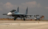 Máy bay Su-30 của Nga tại căn cứ không quân Hmeymim ở Syria. (Nguồn: Sputnik)