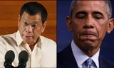 Tổng thống Philippines Rodrigo Duterte (trái) và người đồng cấp Mỹ Obama. (Nguồn: indianexpress.com)