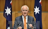 Thủ tướng Malcolm Turnbull phát biểu trong cuộc họp báo tại Canberra ngày 8/5. (Nguồn: AFP/TTXVN)