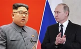 Ông Putin (phải) xác nhận mời Kim Jong Un tới Nga. Ảnh: Express.