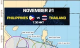 Trận Philippines vs Thái Lan có thể bị hoãn vì bão Toraji.