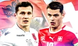 Taulant Xhaka (trái) của Albania sẽ đối đầu người em Granit bên phía Thụy Sỹ. Ảnh: Skysports.com