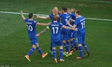 Niềm vui của các cầu thủ Iceland.