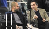 Pep Guardiola và người đại diện Manuel Estiarte.