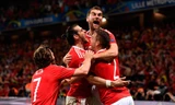 Niềm vui của các cầu thủ xứ Wales.