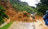 Hiện trường vụ sạt lở.