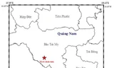 Vị trí xảy ra động đất tại huyện Bắc Trà My, Quảng Nam. Ảnh Viện Vật lý địa cầu