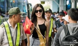 Huyền My được chào đón nồng nhiệt khi tới Quảng Bình cùng thí sinh Miss Grand