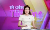 Á hậu Tú Anh trên sóng của bản tin Tài chính Tiêu dùng.