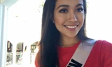 Lệ Hằng mặc áo đỏ sao vàng tại Miss Universe