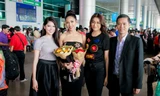 Á hậu Thuỳ Dung, Lệ Hằng ra sân bay đón Nguyễn Thị Loan về nước