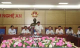Cuộc họp trực tuyến của UBND tỉnh Nghệ An sáng ngày 14/9.