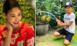 Hoa hậu Hà Kiều Anh khoe quý tử học lớp 2 điển trai, biết làm Văn bằng tiếng Anh