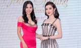 Huyền My khoe vai trần, Tiểu Vy diện váy xẻ sexy đi sự kiện