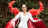 Hoàng Thuỳ đeo cánh thiên thần nội y, thử thách trình diễn áo tắm Miss Universe