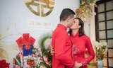 Siêu mẫu Phương Mai hôn ông xã ngoại quốc say đắm trong lễ ăn hỏi