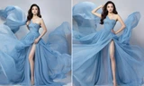 Lương Thuỳ Linh mặc váy xẻ khoe chân dài 'trứ danh' 1m22 ở phần thi Top Model