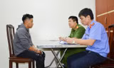 Đối tượng Hoàng tại Cơ quan Công an