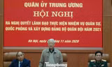 Tổng Bí thư, Chủ tịch nước, Bí thư Quân ủy Trung ương Nguyễn Phú Trọng dự và chỉ đạo hội nghị, sáng 30/11. Ảnh: Nguyễn Minh