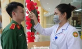 Kiểm tra thân nhiệt học viên tại Học viện Quân y, ngày 29/2
