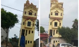 Nhà 5 tầng ở Hà Nam mới xây xong đã bị nghiêng cả mét