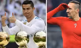 Ribery từng có một mùa giải giành mọi danh hiệu nhưng phải nhường Quả Bóng Vàng cho Ronaldo, người không có danh hiệu nào.