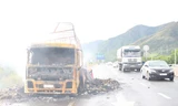 Xe tải bất ngờ bốc cháy, hơn 2.000 thùng mì tôm thành tro