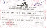 Một vé trúng thưởng giải Mega 6/45 của Vietlott.