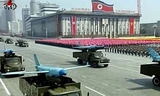 UAV xuất hiện trong lễ diễu binh ở Triều Tiên năm 2012. (Ảnh: KCTV)
