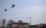 Trực thăng MD-500 trong cuộc duyệt binh tại Bình Nhưỡng. Ảnh: KCNA.
