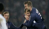 Ibrahimovic và Beckham trong thời gian cùng khoác áo PSG. Ảnh: Reuters. 