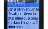 Ảnh chụp từ điện thoại bà Nguyễn Thị Dung