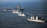 Nhóm tác chiến tàu sân bay Mỹ USS Carl Vinson. Ảnh: Hải quân Mỹ.