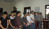  Dương Bá Liệu và các bị cáo tại tòa án. Ảnh Phạm Nhài