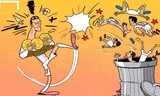 'Ronaldo đá đồng đội vào thùng rác'
